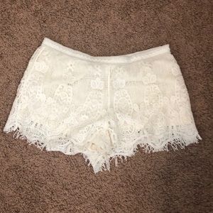 White Lace Shorts